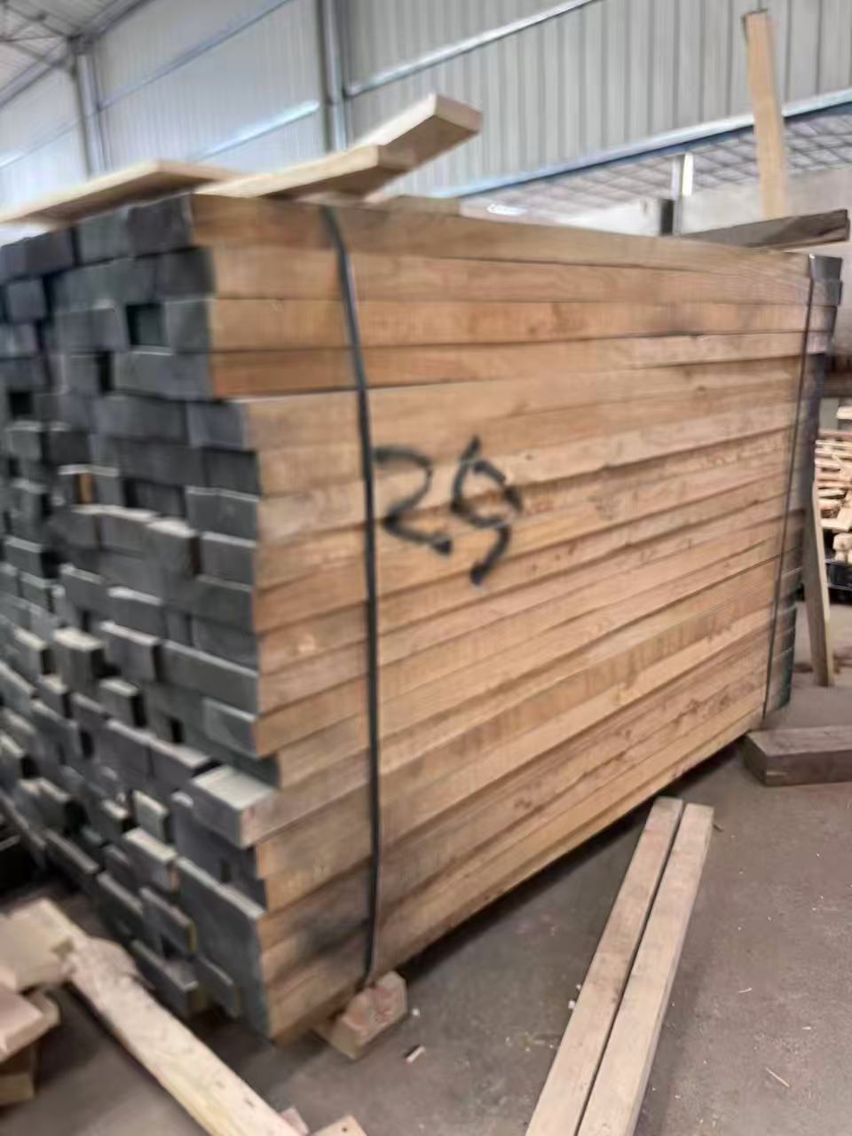 Bundled solid wood material ready for production